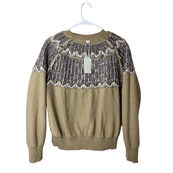 Casual Winter Sweater Womens MEDIUM Brown Diamond Pattern Tight Knit Pullover‎ - Picture 8 of 9